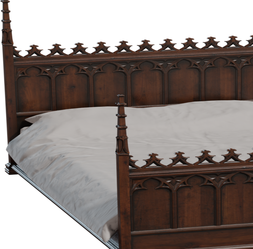 Gothic Bed 01 3D model