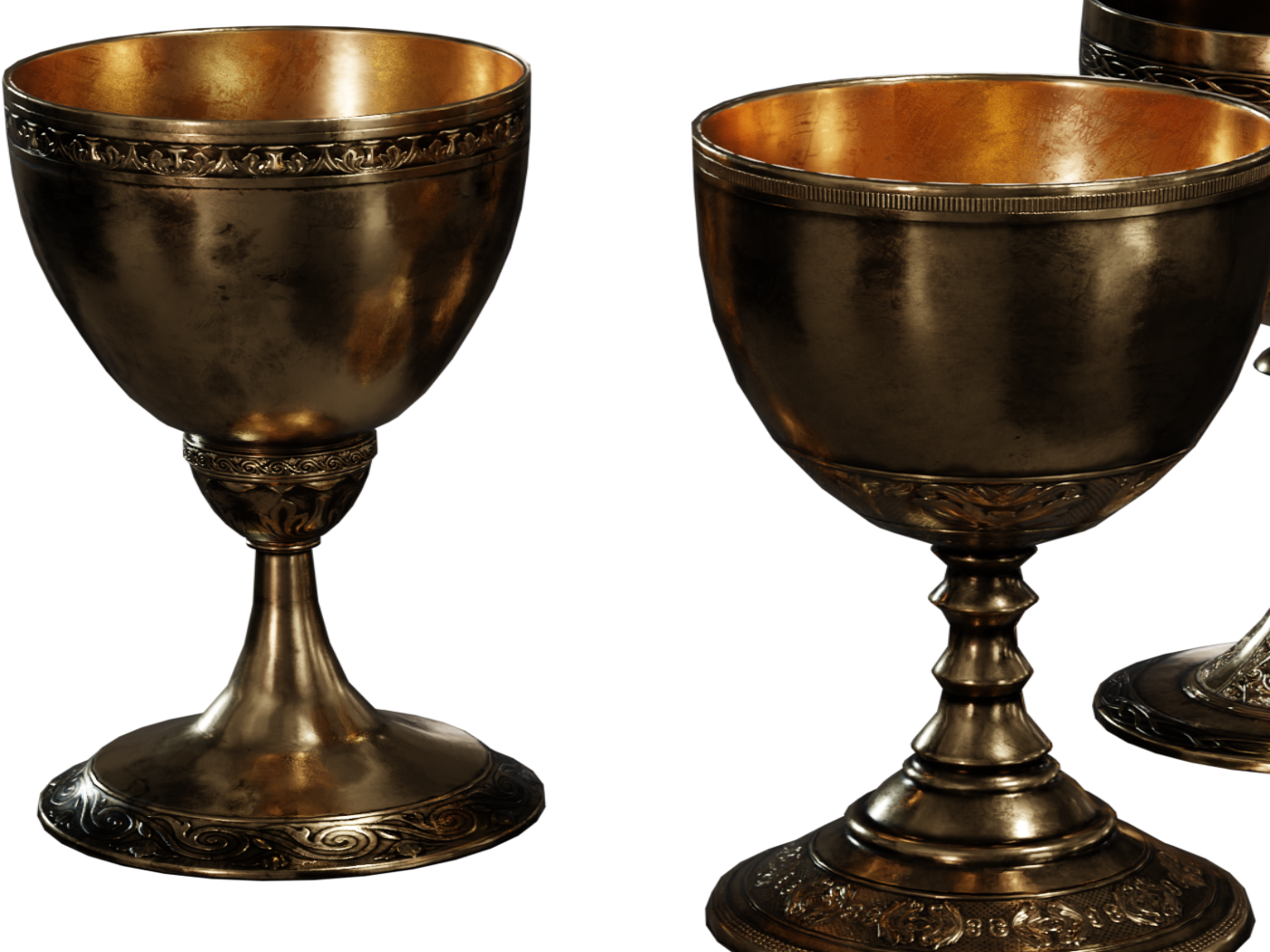 Brass Goblets 3D model