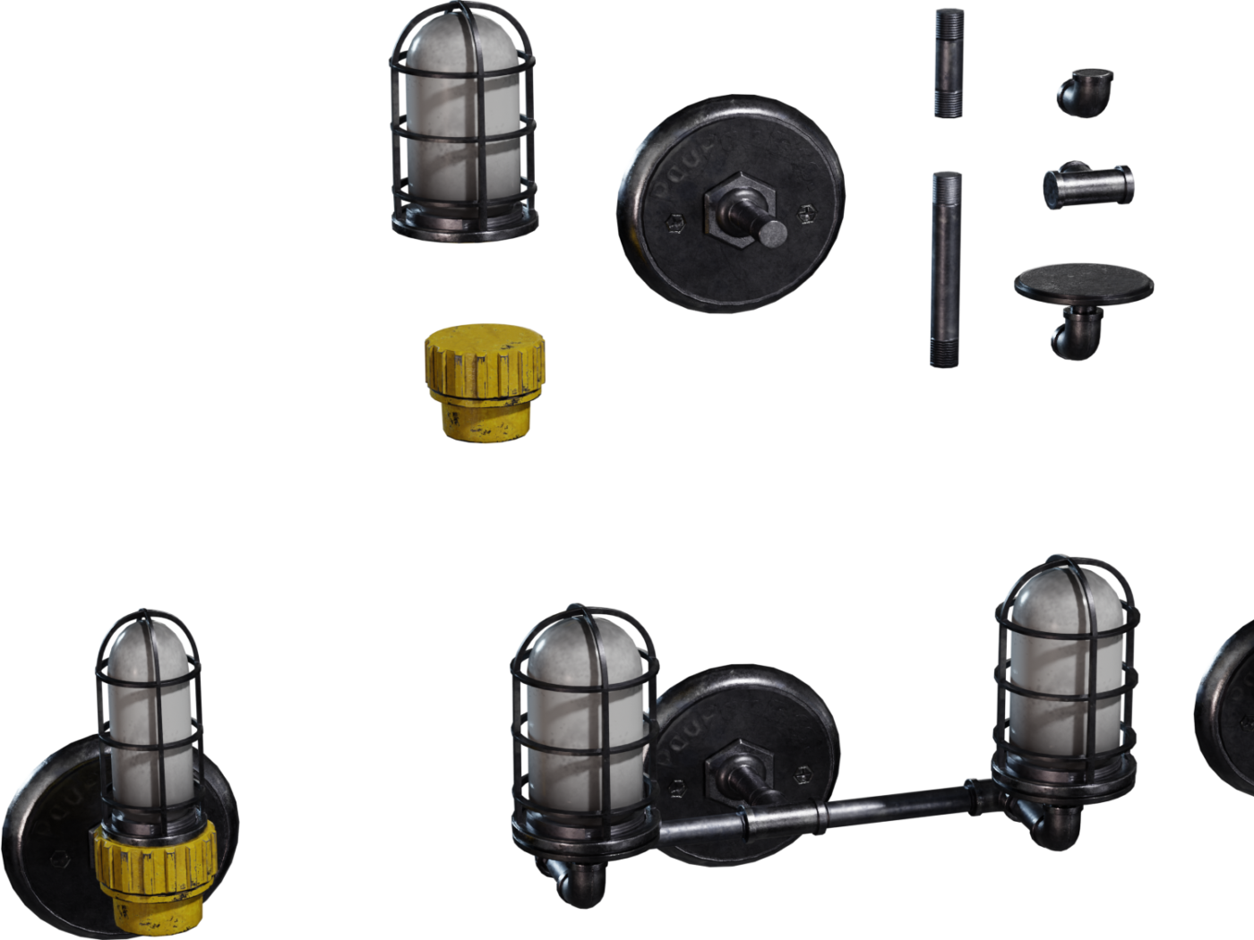 Industrial Caged Sconce 3D model