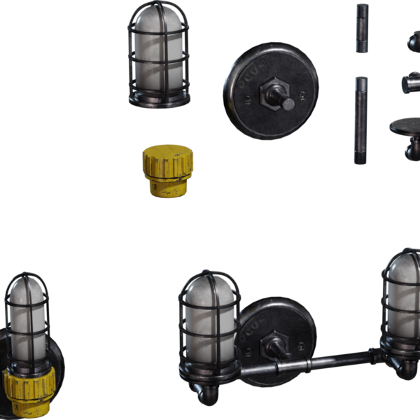 Industrial Caged Sconce 3D model