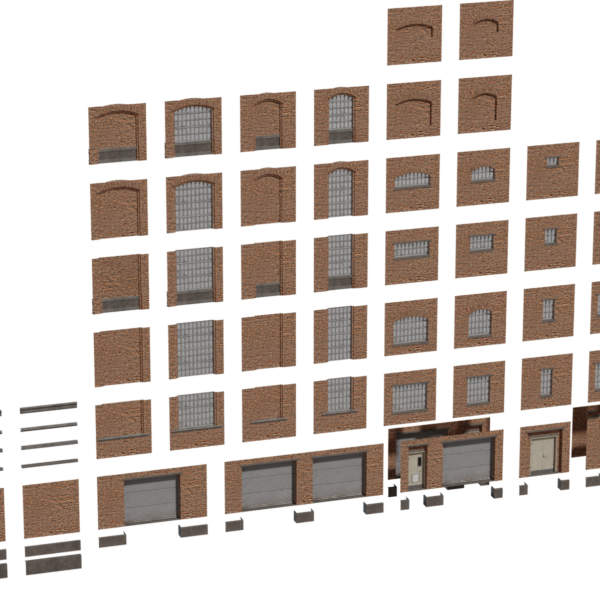 Modular Factory Facade 3D model