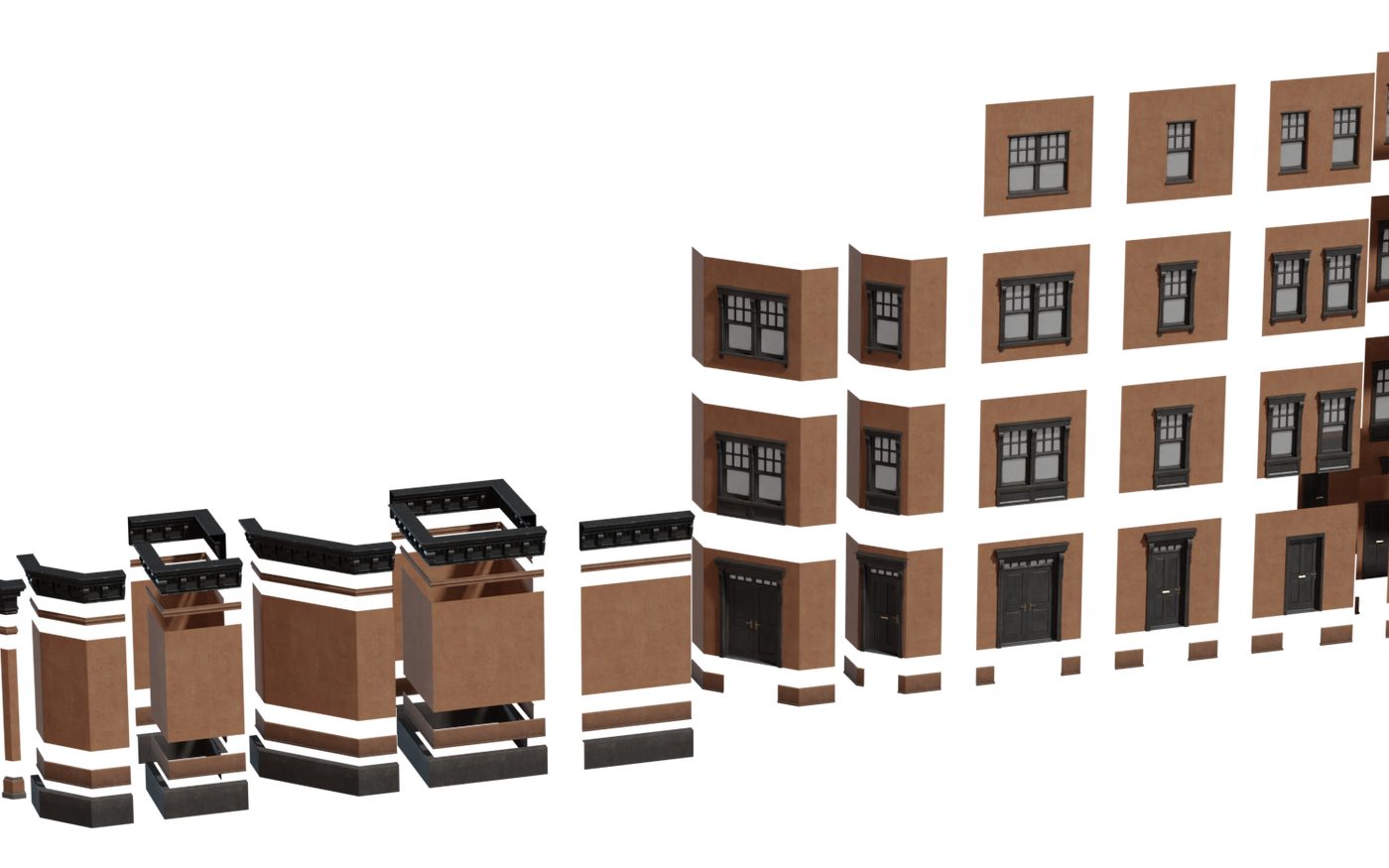 Modular Urban Apartments Facade 3D model