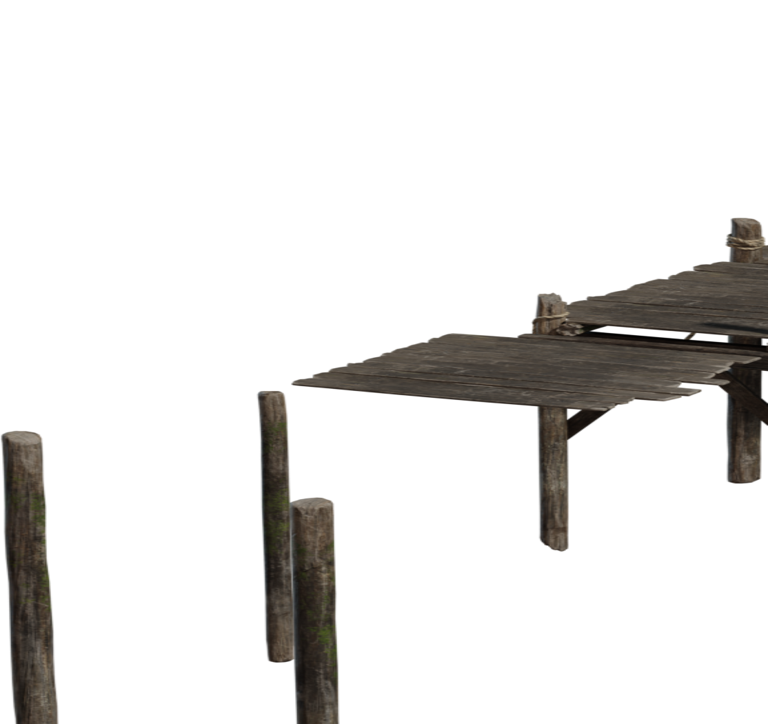 Modular Wooden Pier 3D model