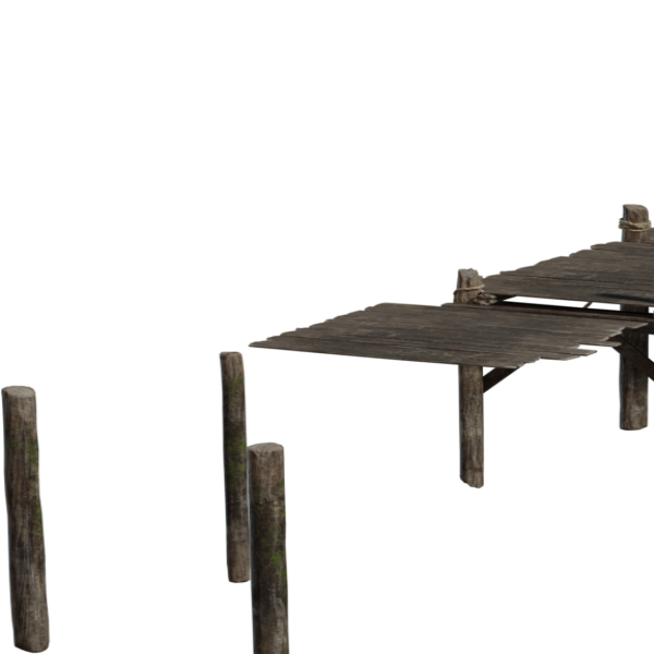 Modular Wooden Pier 3D model