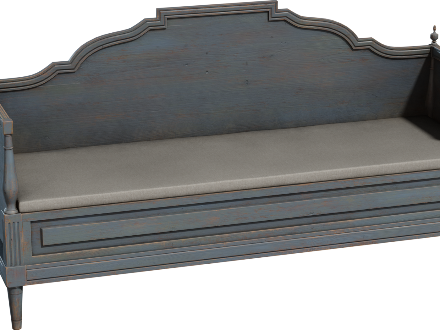 Painted Wooden Sofa 3D model