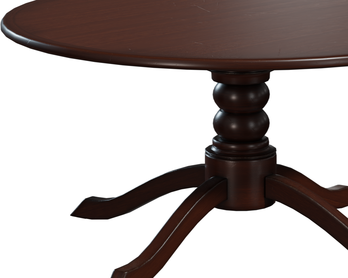 Round Wooden Table 01 3D model