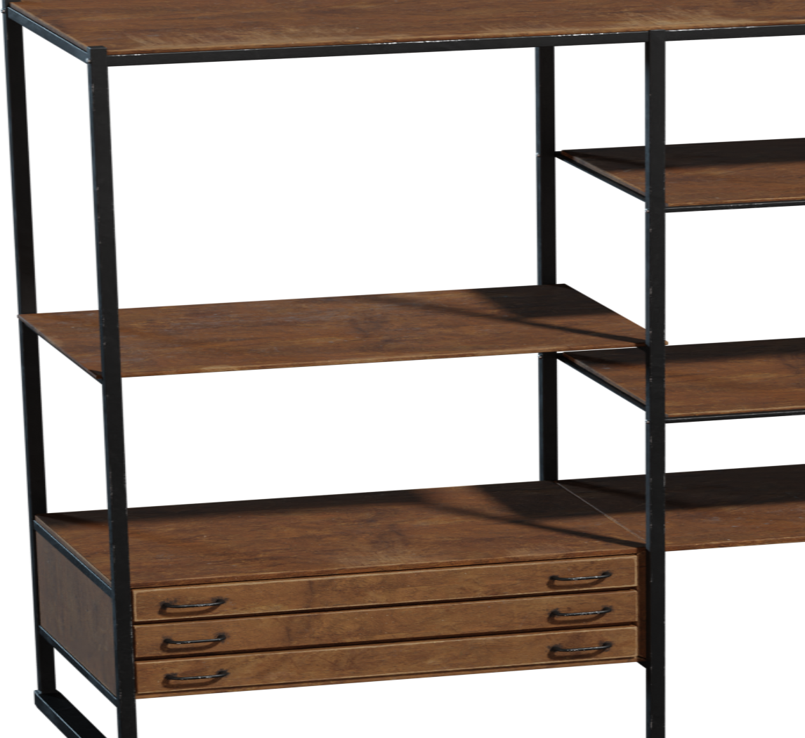 Steel Frame Shelves 03 3D model