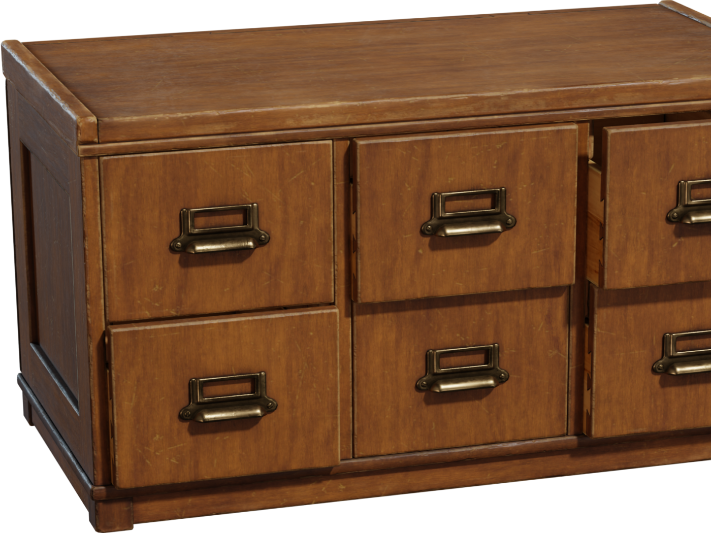 Vintage Wooden Drawer 01 3D model