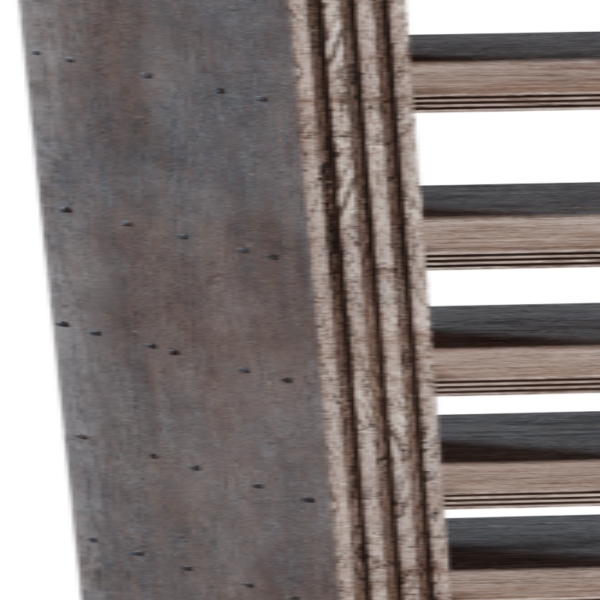 Wooden Bookshelf Worn 3D model
