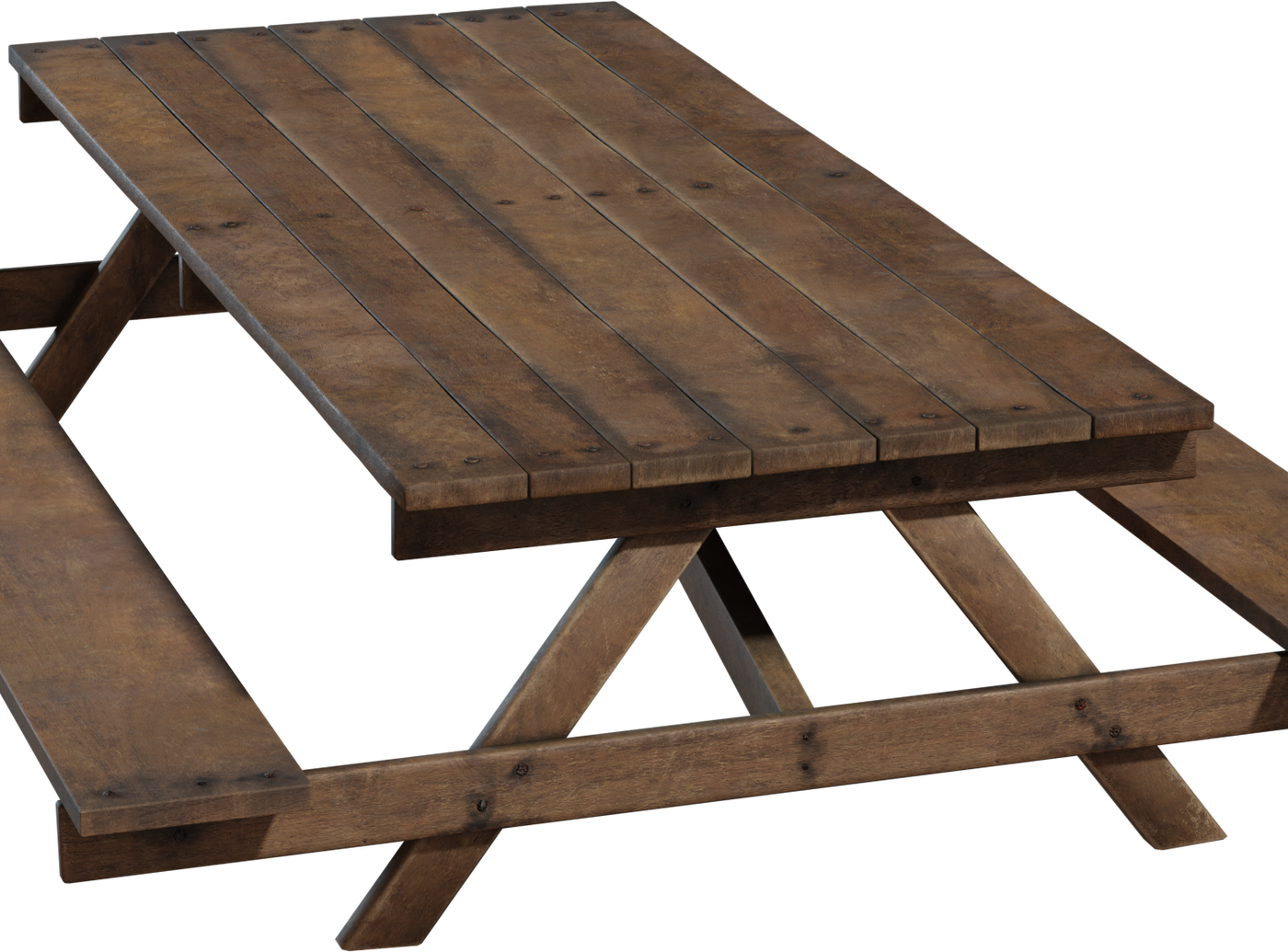 Wooden Picnic Table 3D model