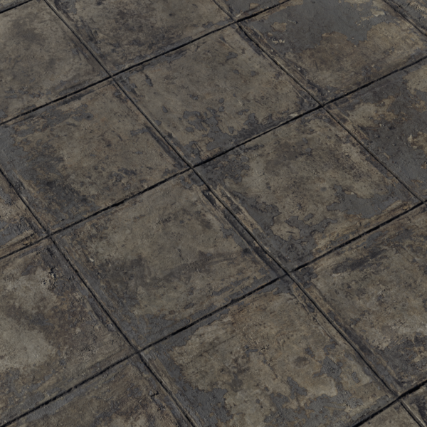 Worn Tile Floor 3D model